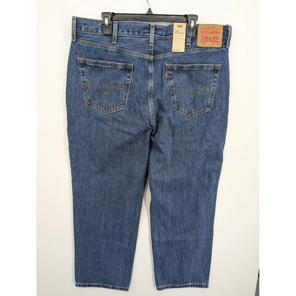 Levi's 550 Relaxed Fit Blue 100% Cotton Denim Jeans Men's 00550-4886, 40x30 NWT